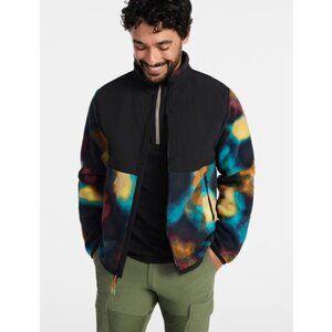 Ozark Trail Men's Mix Media Fleece Jacket Black Full Zip Collar Size 3XL